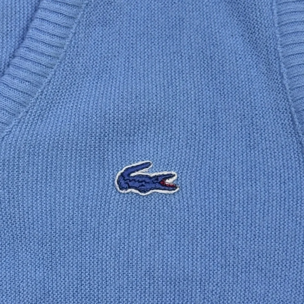 Izod Lacoste Vintage Orlon Acrylic V-Neck Sweater Vest Mens XS (34) Blue